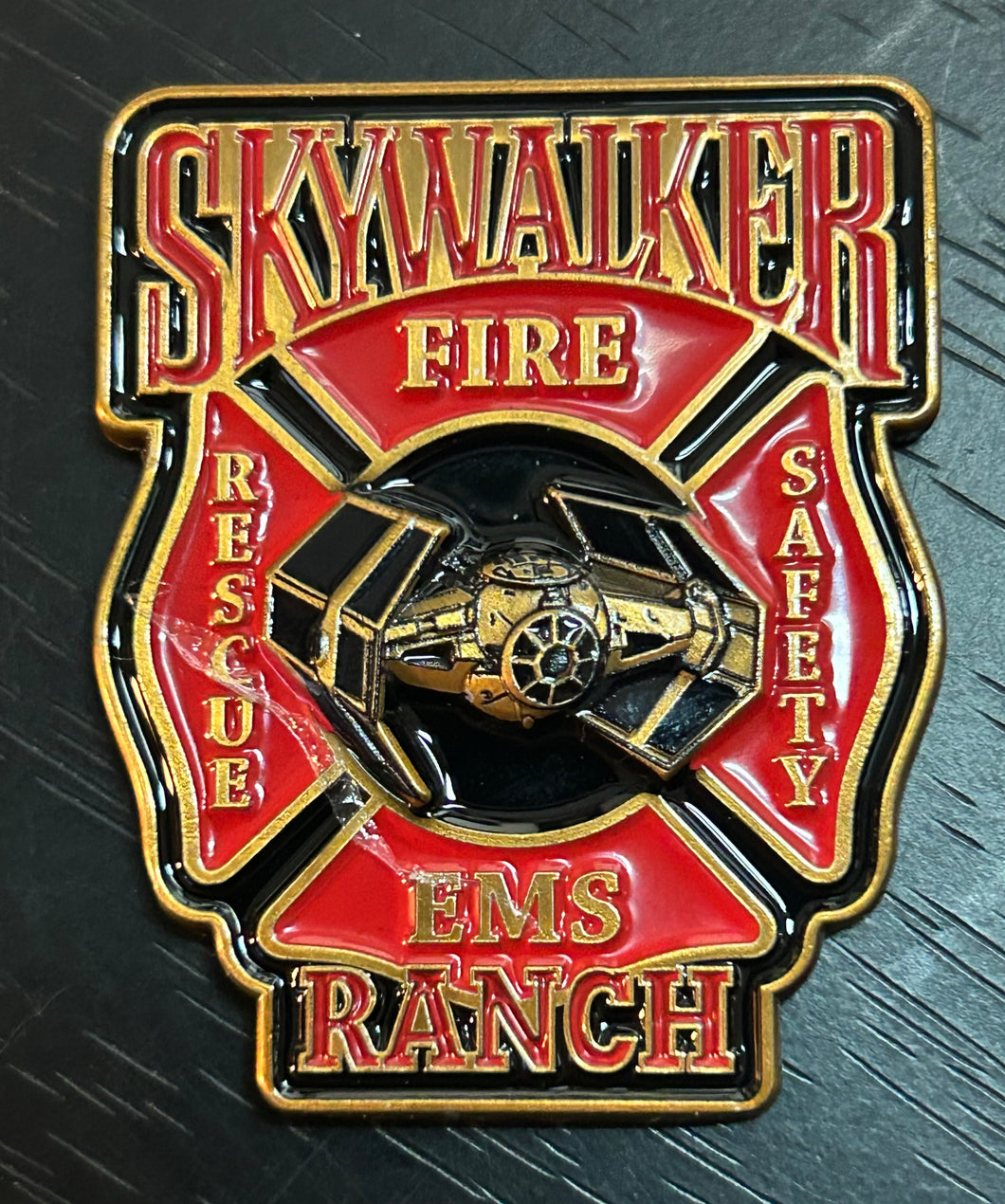 Skywalker Ranch Fire Department Coin comes with a FREE Patch