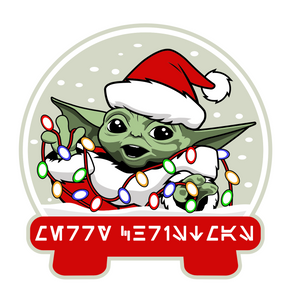 Baby Yoda Santa Sticker