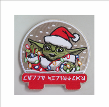 Load image into Gallery viewer, Baby Yoda Santa Patch and 2 Stickers
